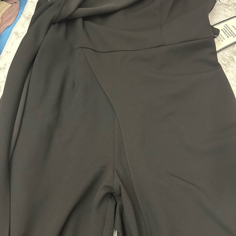 Adrianna Papell Black Jumpsuit Elegant Design one shoulder - Picture 7 of 12